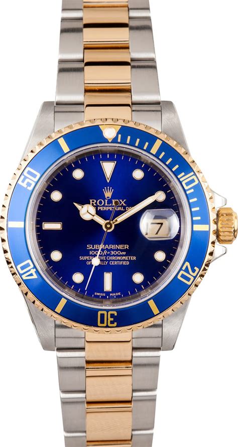 rolex blue face gold